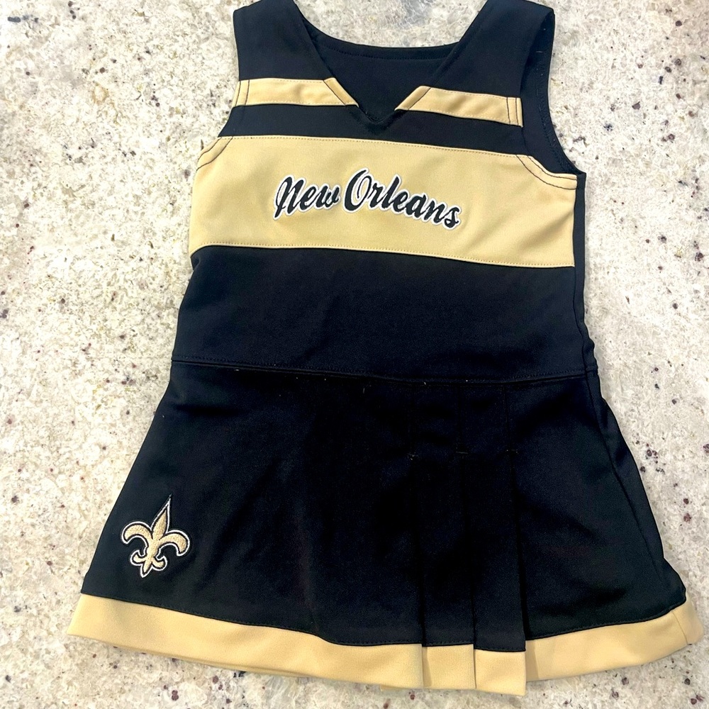 New Orleans Gold & Black Kids Cheer Dress